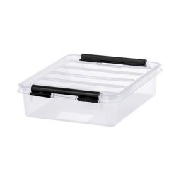 Manyag troldoboz, 1 liter, fekete fogantykkal, SMARTSTORE "Classic 1", tltsz