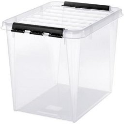 Manyag troldoboz, 52 liter, fekete fogantykkal, SMARTSTORE "Classic 50", tltsz
