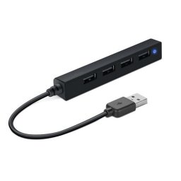 USB eloszt-HUB, 4 port, USB 2.0, SPEEDLINK "Snappy Slim" fekete