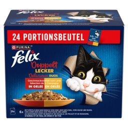 FELIX FANTASTIC DUO Hzias vlogats aszpikban nedves macskaeledel 24x85g