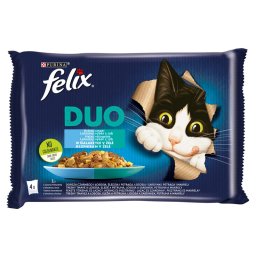 felix Purina Fantastic Duo halas vlogats aszpikban nedves macskaeledel 4 x 85 g (340 g)