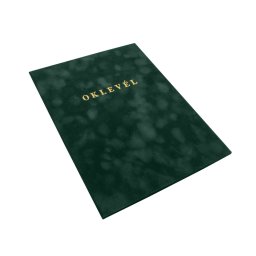 Oklevltart A4, prmium, arany nyomattal, Bluering(R) zld