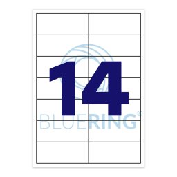 Etikett cmke, 105x42,4mm, 100 lap, 14 cmke/lap Bluering(R)