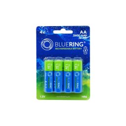 Elem tlthet akku AA ceruza HR6 2600mah 4 db/csomag, Bluering(R)