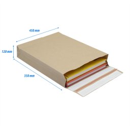 Csomagkld webshop tasak 350x450x120mm, ers kraft paprbl 200 db/doboz, E-green barna