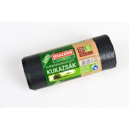 Szemeteszsk jrahasznostott 135 liter 70 x 110 cm 30 mikron 10 db/tekercs Mazzini_fekete