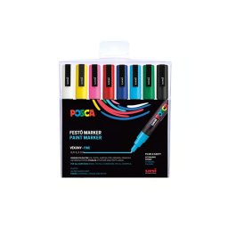 Dekormarker 0,9-1,3mm, Uni Posca PC-3M 8 db-os kszlet