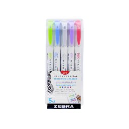 Ecsettoll kszlet ktvg Zebra Mildliner Cool & Refined 5 klnbz szn