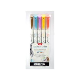 Ecsettoll kszlet, ktvg Zebra Mildliner Warm, 5 klnbz szn
