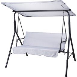 ProGarden 3 személyes kerti hintaágy 175 x 110 x 151 cm világosszürke 230g/m2 max 300 kg terhelhetőséggel