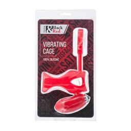 Black&Red Pniszgyr Rezg klitorisz stimullssal 14,5 cm piros szilikon