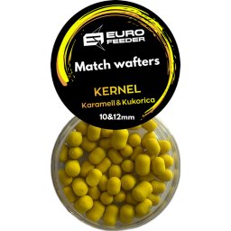 Eurofeeder Match Wafters Kernel horgászcsali 10&12mm karamell és kukorica aromával - sárga
