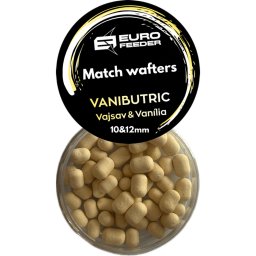 Eurofeeder Match Wafters Vanibutric horgászcsali 10&12mm vajsav és vanília aromával - fehér