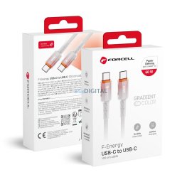 FORCELL F-ENERGY C354 kábel C típusból C típusba QC4.0 PD 3A 60W Gradient 1 m fehér