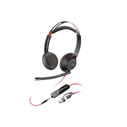 HP POLY fejhallgató Blackwire 5220 sztereó USB-C+3,5 mm-es csatlakozó+USB-C/USB-A adapter