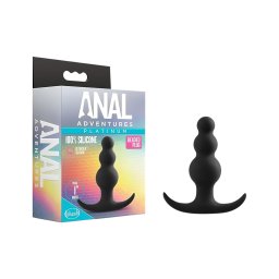 Anal Adventures Platinum - gyöngyös anál plug (fekete)