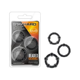 Stay Hard - péniszgyűrű szett (fekete)