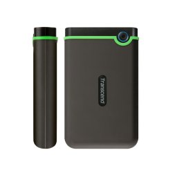 TRANSCEND 4TB StoreJet 25M3S SLIM, 2,5", USB 3.0 (3.1 Gen 1) külső ütésálló meghajtó, vékony profil, szürke/zöld színű