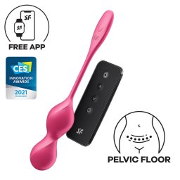 Satisfyer Love Birds 2 - App-vezérelt vibrációs gésagolyó (pink)