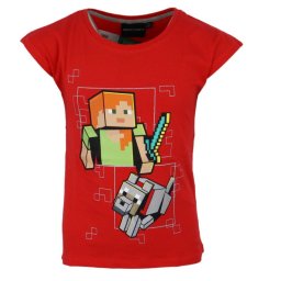 Minecraft Red gyerek rövid póló, felső 6 év / 116 cm