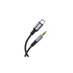 USB-C - AUX audio kábel 1 m - Type-C Jack kábel, fekete