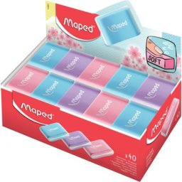 MAPED Radír display, MAPED "Essentials Soft Pastel", vegyes színek