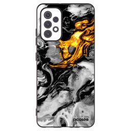 Fekete szilikon tok az alábbi mobiltelefonokra Samsung Galaxy A32 5G A326B - Black Gold 2