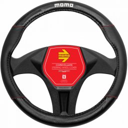 Kormányvédő 37-39cm, prémium, karbon-fekete-piros, Momo SWC013BR