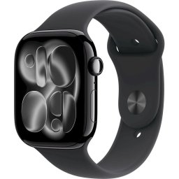 Apple Watch Series 11 GPS Cellular 46mm Jet Black alumínium tok fekete sportpánttal - M/L