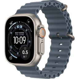 Apple Watch Ultra 3 GPS Cellular 49 mm-es természetes titán tok horgonykék óceán szíjjal