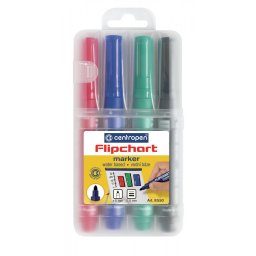 Marker Centropen 8550/4 flipcharthoz 4 színű hengeres hegy 2,5 mm