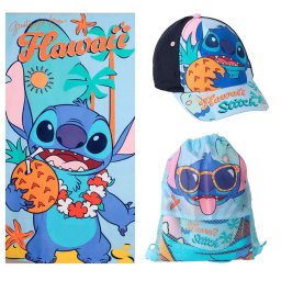 Lilo és Stitch tornazsák úszodai táska, baseball sapka, törölköző szett/3db