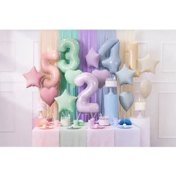 Fólia lufi, 18"/45cm, szív, bézs