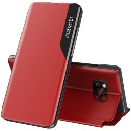 Xiaomi Redmi Note 14 5G (Global), Oldalra nyíló tok, stand, hívás mutatóval, Wooze FashionBook, piros