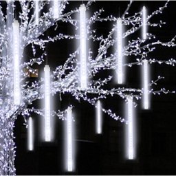 288 LED-es Karácsonyi meteor fények hulló hó effektussal, hálózati adapteres, 50 cm, fehér Hideg