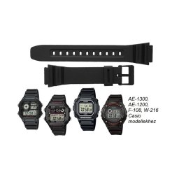 AE-1300 AE-1200 F-108 W-216 Casio fekete műanyag szíj