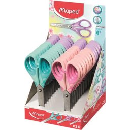 MAPED Olló display, iskolai, 13 cm, MAPED "Essentials Soft Pastel", pasztell színek