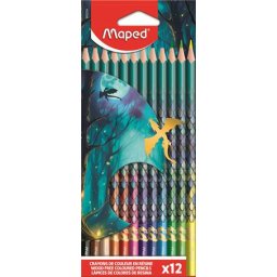 MAPED Színes ceruza készlet, háromszögletű, MAPED ,,Dragon sárkány", 12 különböző szín