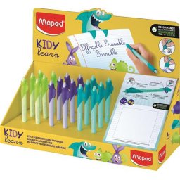 MAPED Írástanuló rollertoll display, 0,7 mm, radírozható, MAPED "KIDY Learn MAGIC", vegyes színek