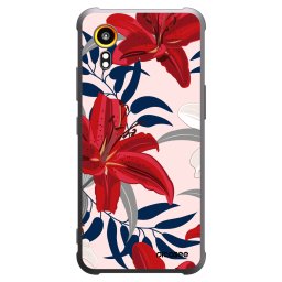 Silikonový černý obal pro Samsung Galaxy Xcover 7 - Red Lily