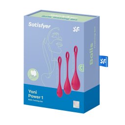 Satisfyer - Yoni Power 1. három darabos, intim-izomzat regeneráló készlet (piros)