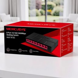 Mercusys MS108G Asztali Switch, 8 x 10/100/1000 Mbps port, Fekete