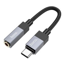 Adapter AUX USB C (férfi) 3,5 mm-es (női) jack csatlakozóra Hoco UPA32C fekete
