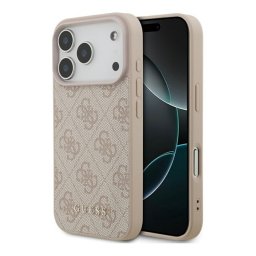GUESS 4G CLASSIC szilikon telefonvédő (ütésállóság, ECO bőr hatású hátlap) RÓZSASZÍN Apple iPhone 17 Pro