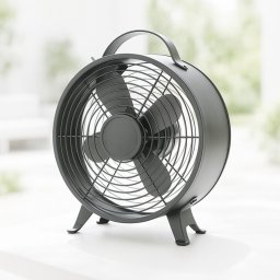 Excellent Electrics Retro Loft stílusú fém ventilátor, 2 fokozattal, 25 cm, fekete