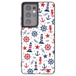 Fekete szilikon tok az alábbi mobiltelefonokra Samsung Galaxy S21 Ultra 5G G998B - Sailor Vibes