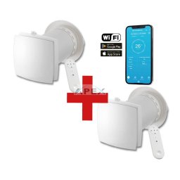 HOLTOP/AIRWOODS AV-TTW6-W Pro ISO egyhelyiséges hővisszanyerős szellőztető (2 db), automata zsaluval, WiFi csatlakozással, kültéri hangcsillapító elemmel