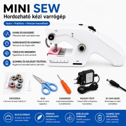 MINI SEW hordozható kézi varrógép - fehér (ZDML-6)