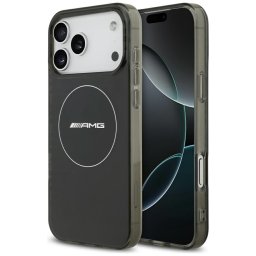 tok AMG Dupla rétegű, átlátszó, zoknis MagSafe tok iPhone 17 Pro Max-hoz fekete