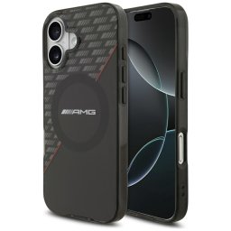 tok AMG Dupla rétegű átlátszó Rhombs MagSafe iPhone 17 fekete-piros tokhoz